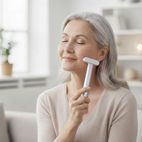 4-in-1 microstroom gezichtsapparaat met LED-therapie