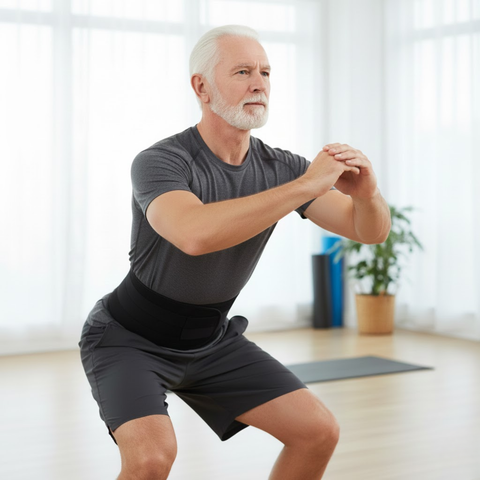 Verstelbare lendensteungordel met dubbele compressie 