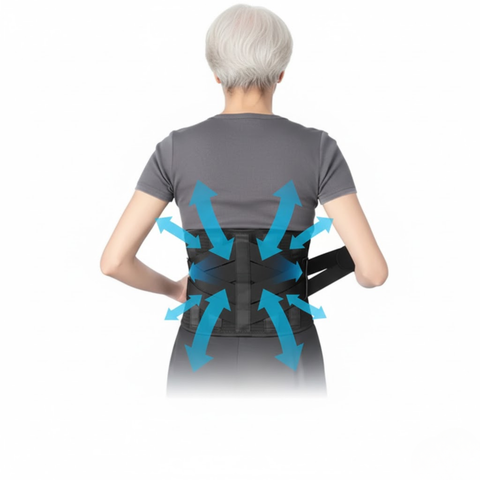 Verstelbare lendensteungordel met dubbele compressie 