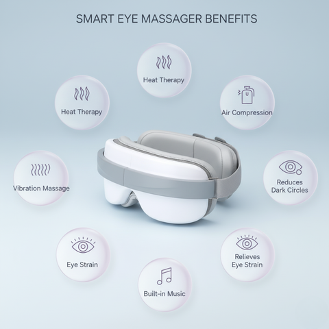 Slimme oogmassager met warmte- en luchtcompressie