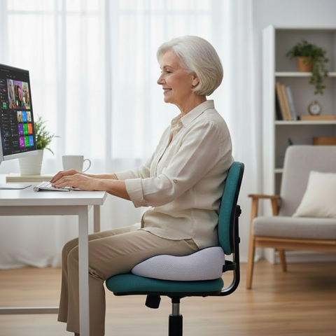 Orthopedisch traagschuim zitkussen