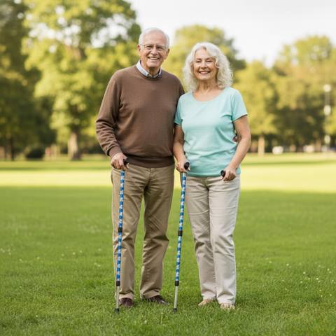 Draagbare, verstelbare, opvouwbare wandelstok