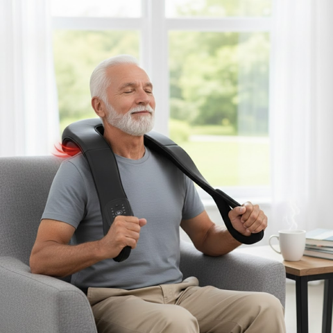 Shiatsu nek- en schoudermassageapparaat met warmte