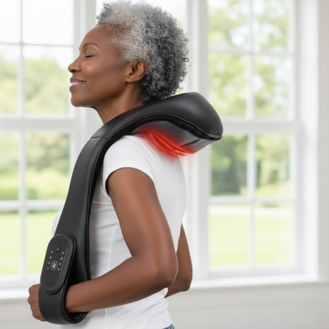 Shiatsu nek- en schoudermassageapparaat met warmte