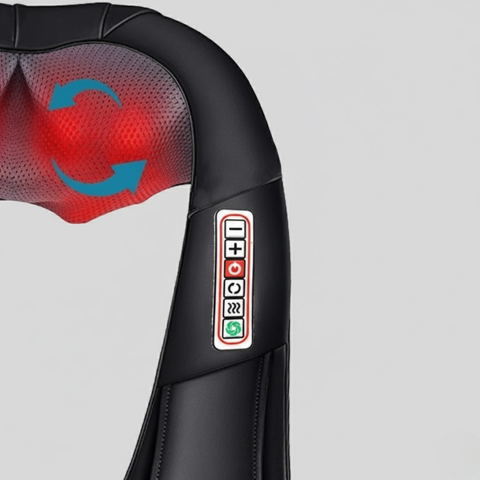 Shiatsu nek- en schoudermassageapparaat met warmte